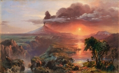 Frederic Edwin Church, Oil Study for Cotopaxi, 1861, oil on canvas, 7 1/2 x 12 inches (19.1 x 30.5 cm)&nbsp;